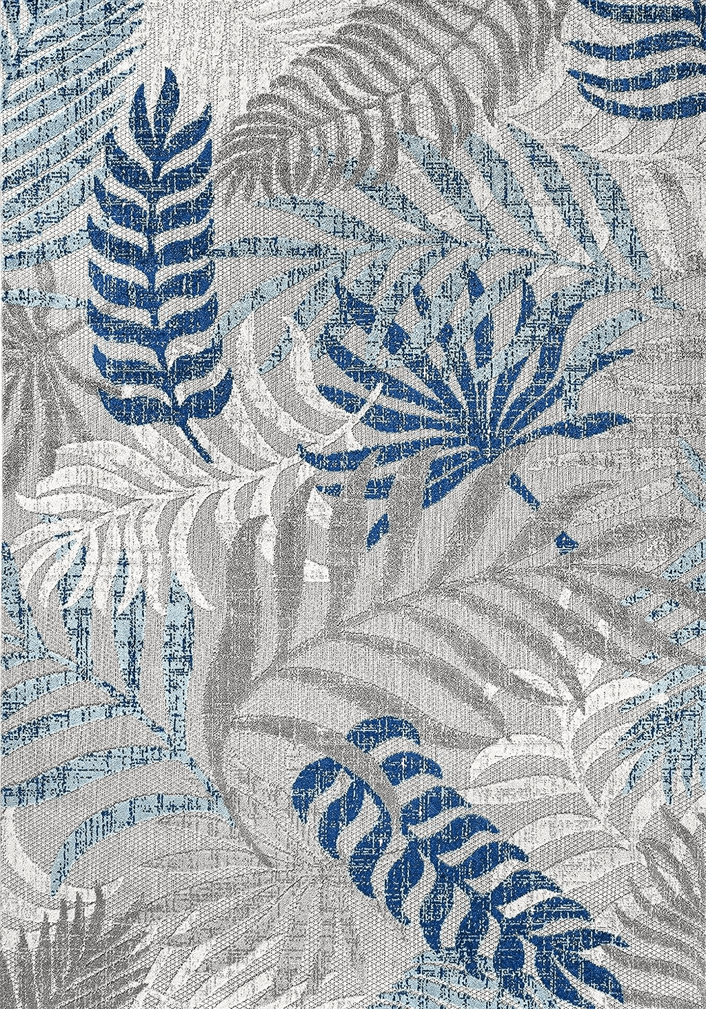 Outdoor Blue JONATHAN Y AMC100A-3 Tropics Palm Leaves Indoor Outdoor Area-Rug Bohemian Floral Easy-Cleaning High Traffic Bedroom Kitchen Backyard Patio Porch Non Shedding, 3 X 5, Gray/Blue