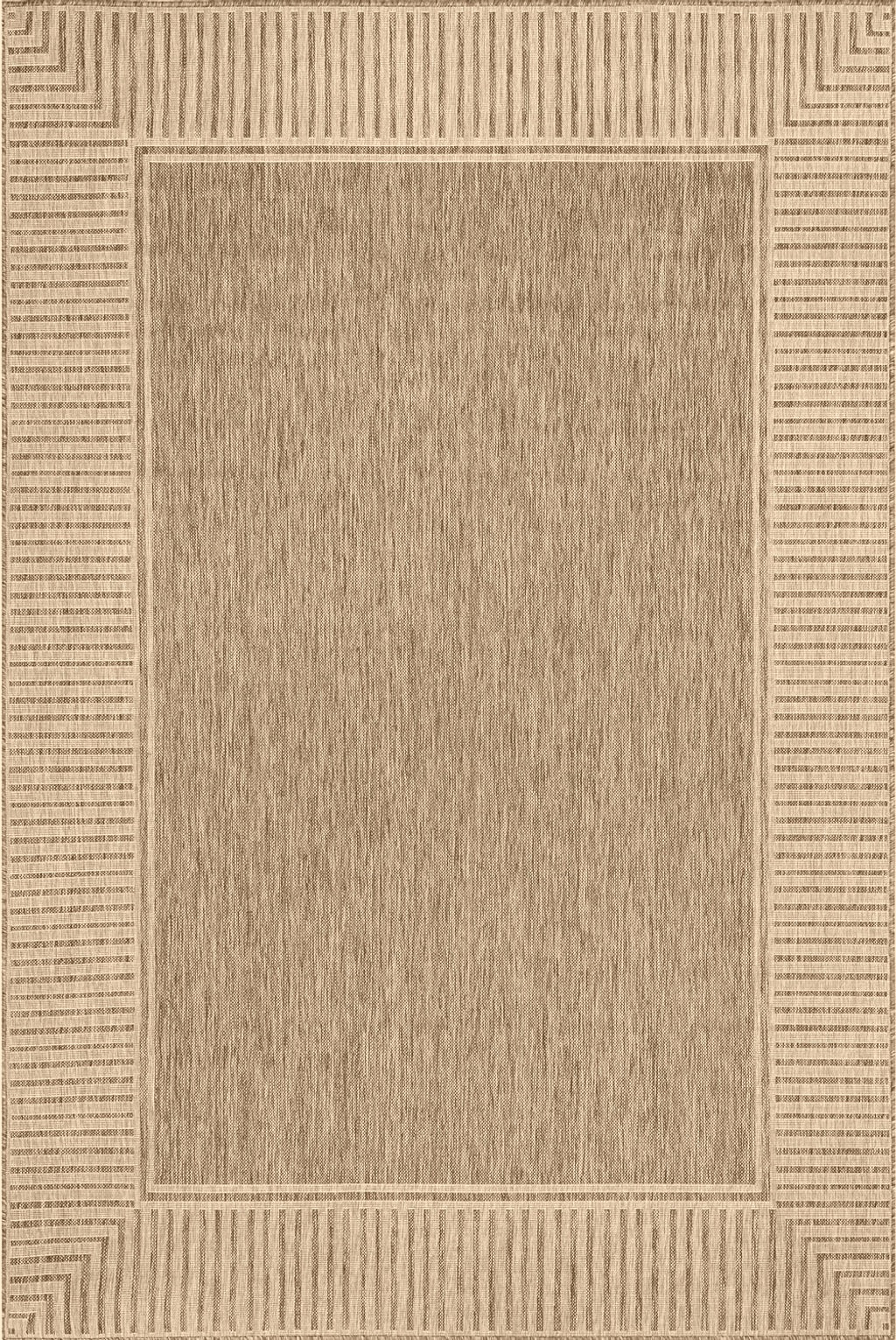 nuLOOM Asha Simple Border Indoor/Outdoor Area Rug, 3' 6" x 5', Light Brown