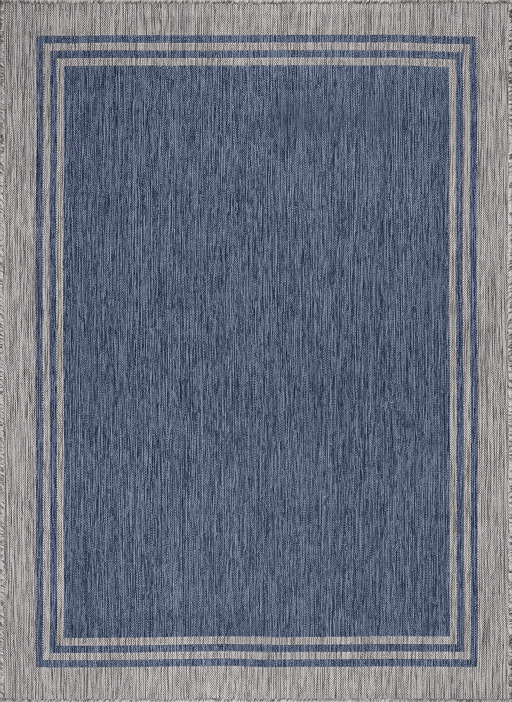 Lena Rug Washable Indoor Outdoor Rug Weather Resistant Indoor Outdoor Carpet for Porch Deck Balcony Backyard Patio Rug 4x6 Bordered Azure Blue/Silver Grey