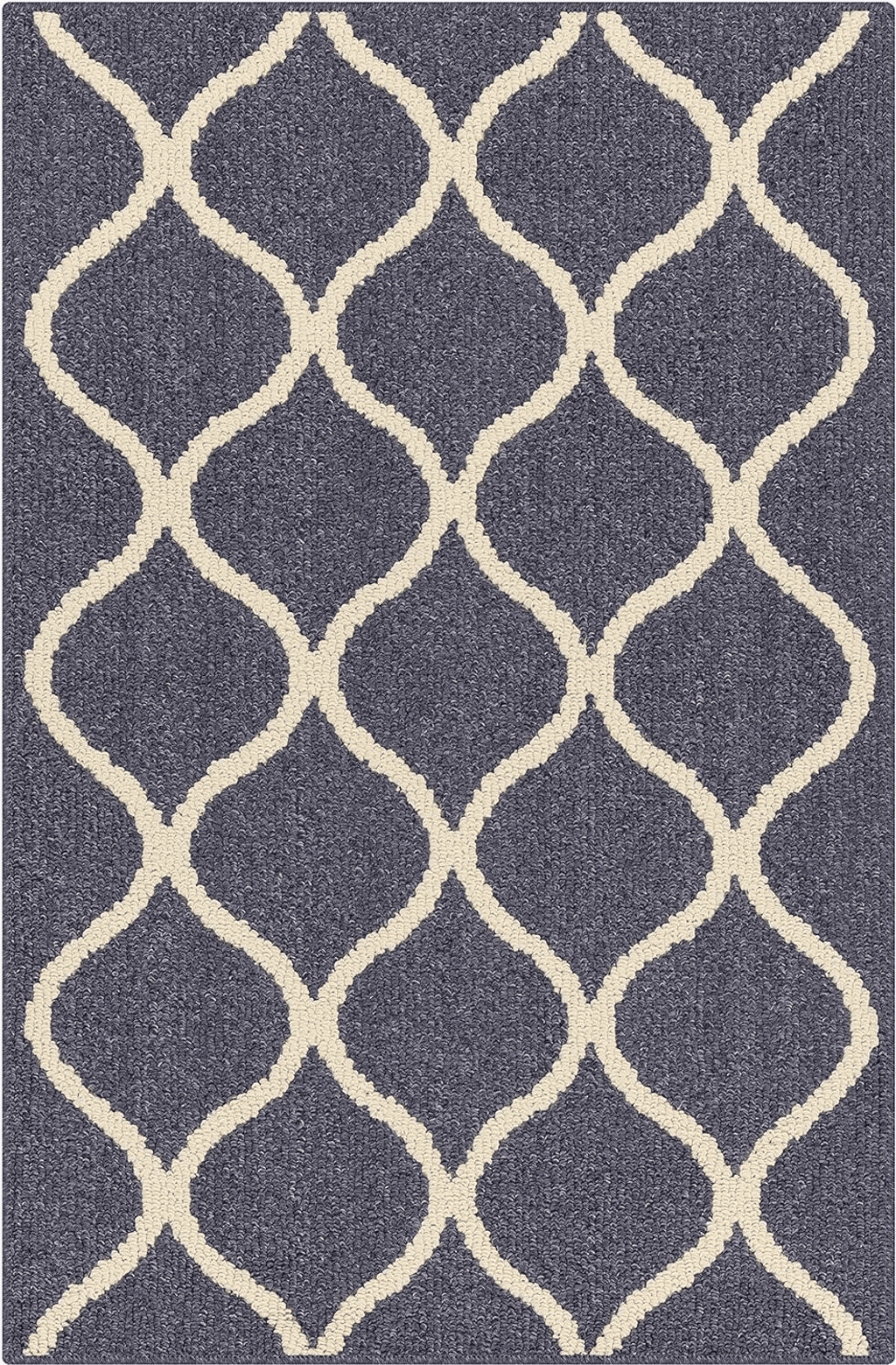 Maples Rugs Rebecca Contemporary Kitchen Rugs Non Skid Accent Area Carpet [Made in USA], 2'6" x 3'10", Indigo Blue