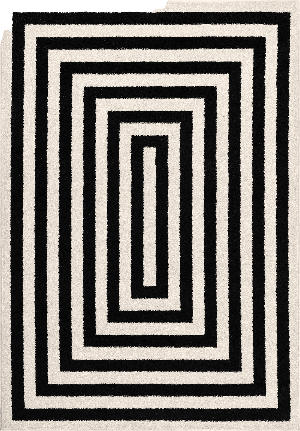 Abani Contemporary Black & Ivory 5'3" x 7'6" Area Rug, Contrasting Geometric Modern Stripe Symmetrical Living Room Carpet Rugs