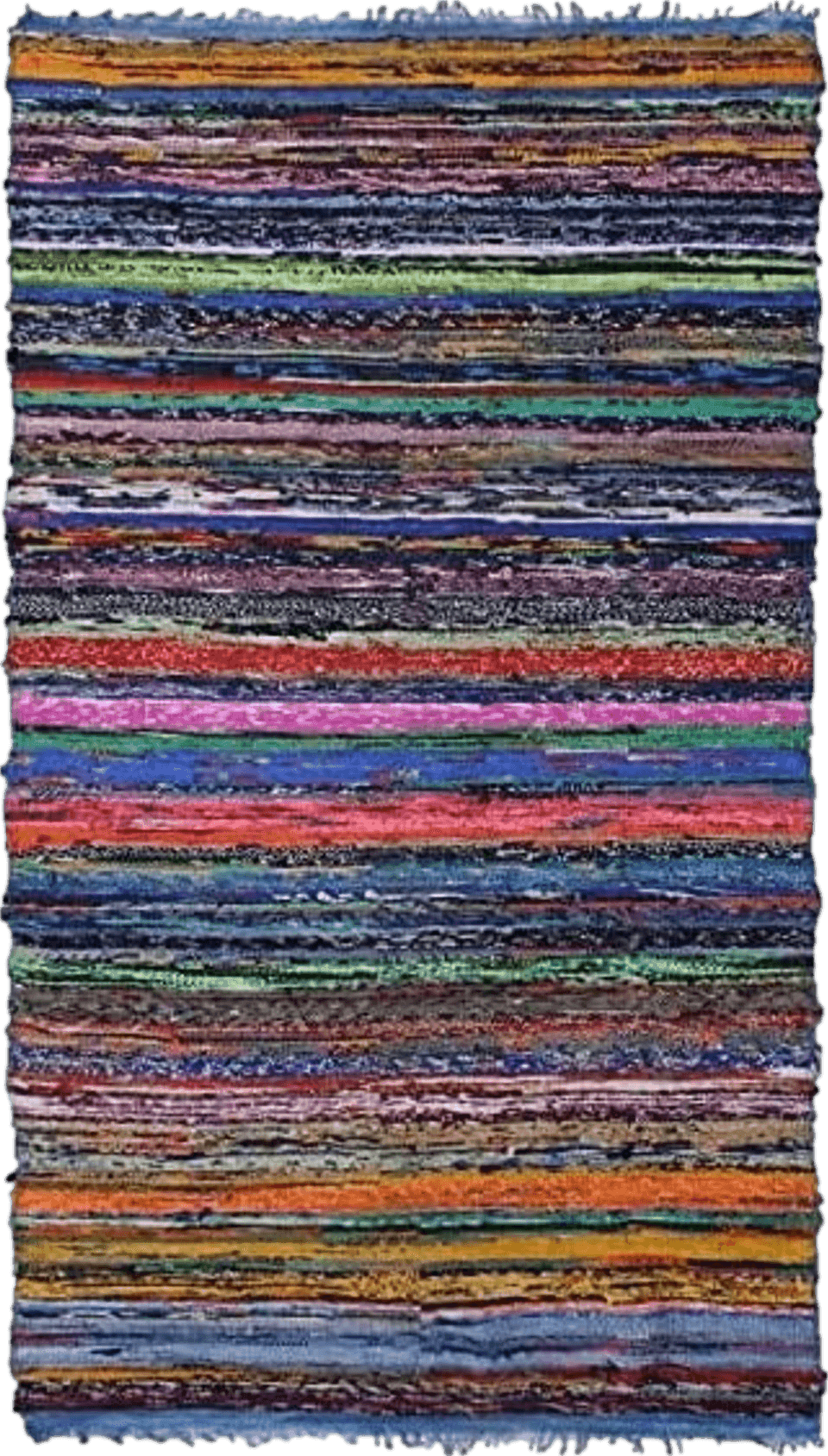 Ekakshx Multi Color Chindi Rag Rug 4X6' | Hand Woven Rug & Reversible Runner Rug | Recycled Cotton Colorful Chindi Rug for Living Room Kitchen | Rustic Rug | Runner Rugs (4 * 6 Feet, Blue Color)