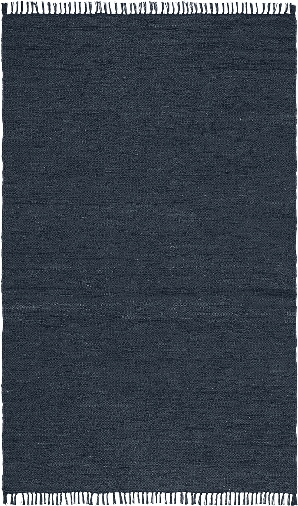 SAFAVIEH Vintage Leather Collection Area Rug - 8' x 10', Black, Handmade Boho Fringe Leather, Ideal for High Traffic Areas in Living Room, Bedroom (VTL501Z)