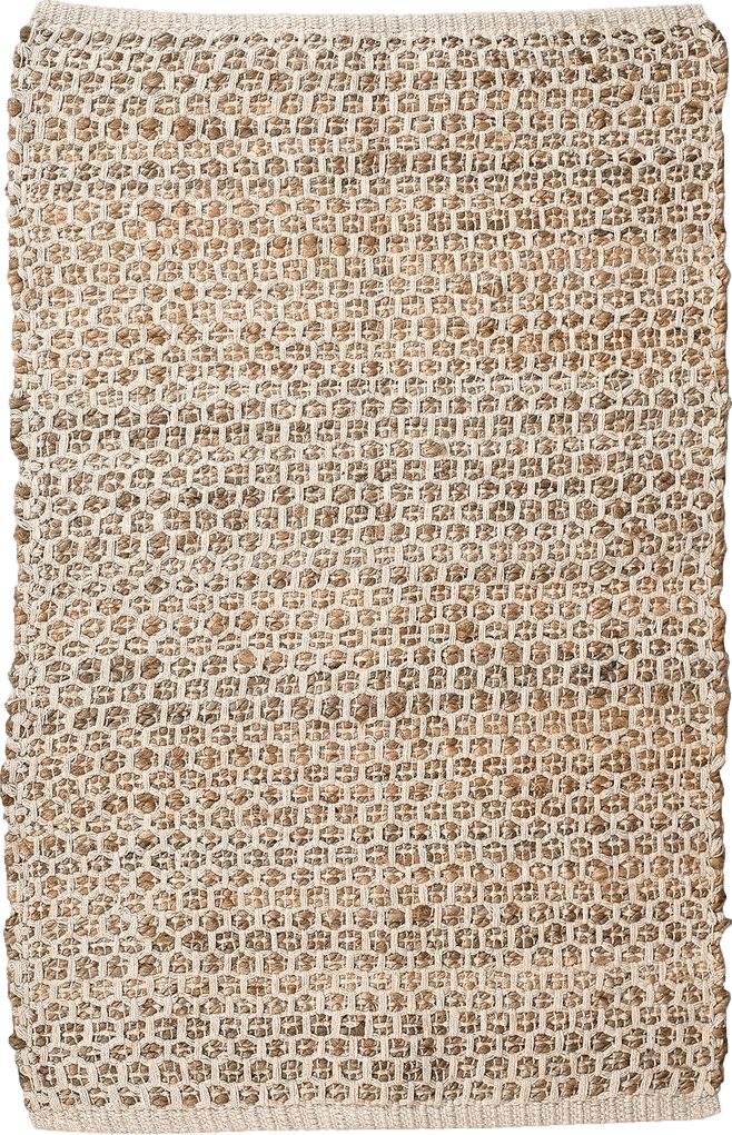 Jute Cotton Rug 2x3' Natural - Hand Woven Farmhouse Style for Living Room Kitchen Entryway Rug,Kitchen Rugs, Farmhouse Rugs, Rugs for Living & Bedroom,Woven Rugs