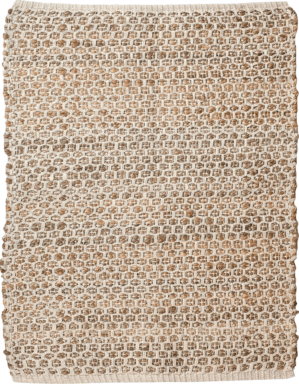 Jute Cotton Rug 2x3' Natural - Hand Woven Farmhouse Style for Living Room Kitchen Entryway Rug,Kitchen Rugs, Farmhouse Rugs, Rugs for Living & Bedroom,Woven Rugs