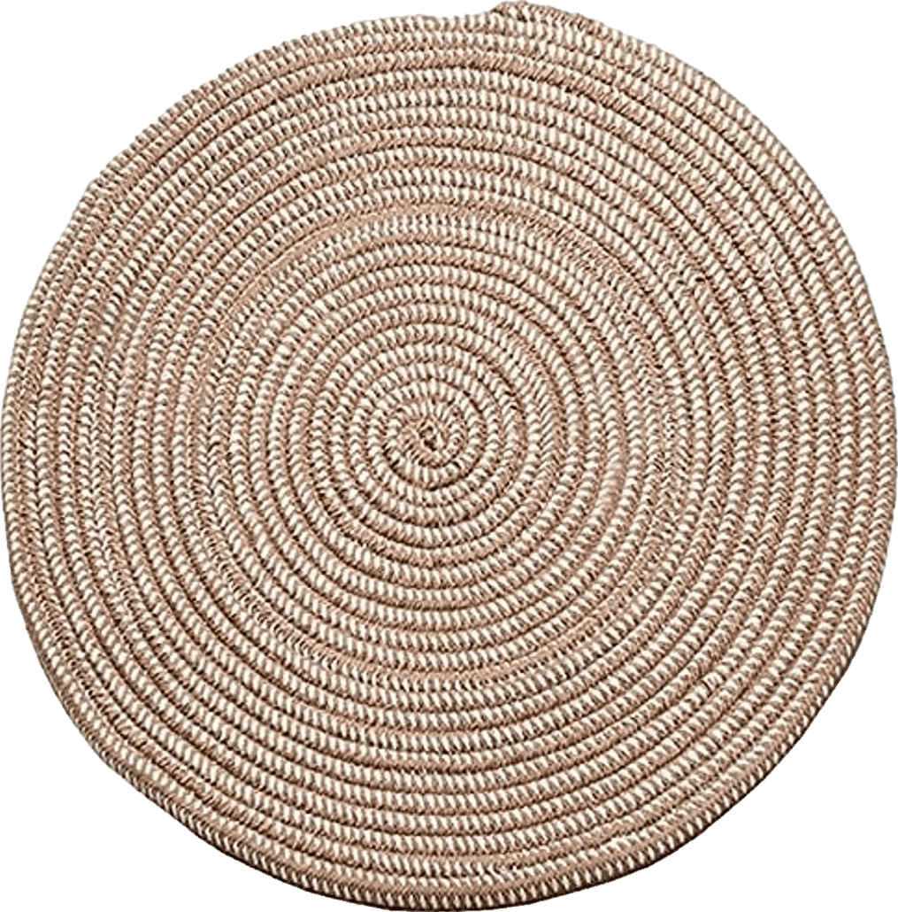 Hand Woven Round Area Rugs Living Room Bedroom Study Computer Chair Cushion Base Mat Round Carpet Lifts Basket Swivel Chair Pad Coffee Table Rug(2' Round, Light Camel)