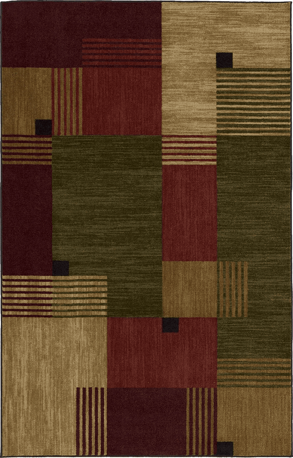 Geometric Green Mohawk Home Alliance Modern Geometric 6' x 9' Area Rug - Red - Perfect for Living Room, Dining Room, Office