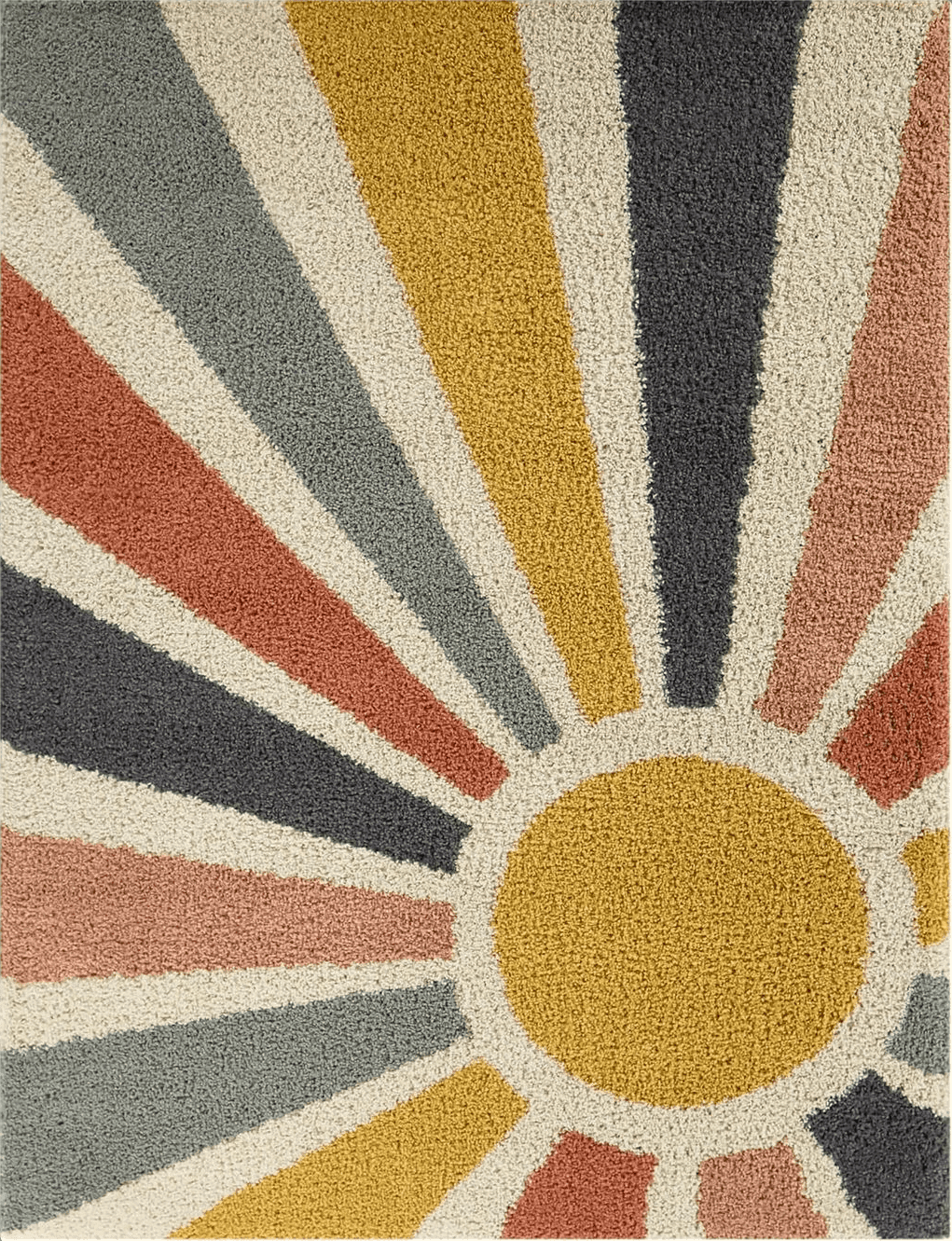 5x7 Balta Rugs Helia Geometric Sun Shag Area Rug, Multicolor, 5' 3" x 7'