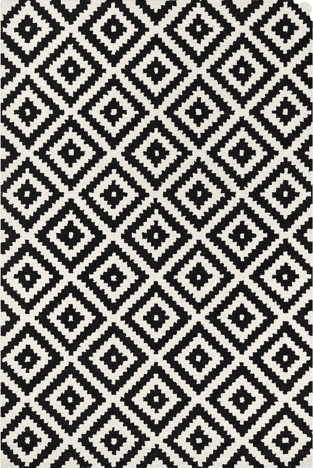 nuLOOM Kellee Hand Tufted Geometric Wool Area Rug, 5x8, Black