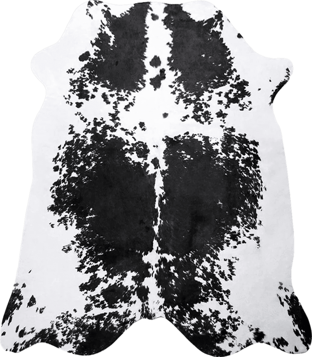 Cowhide 2x3 Terrug Western Decor Faux Cowhide Rug, 3.6 x 2.3 Feet Black White Premium Faux Fur Animal Skin Cow Print Rug for Living Room, Durable Western Home Decor Floor Carpet Rug for Bedroom Office