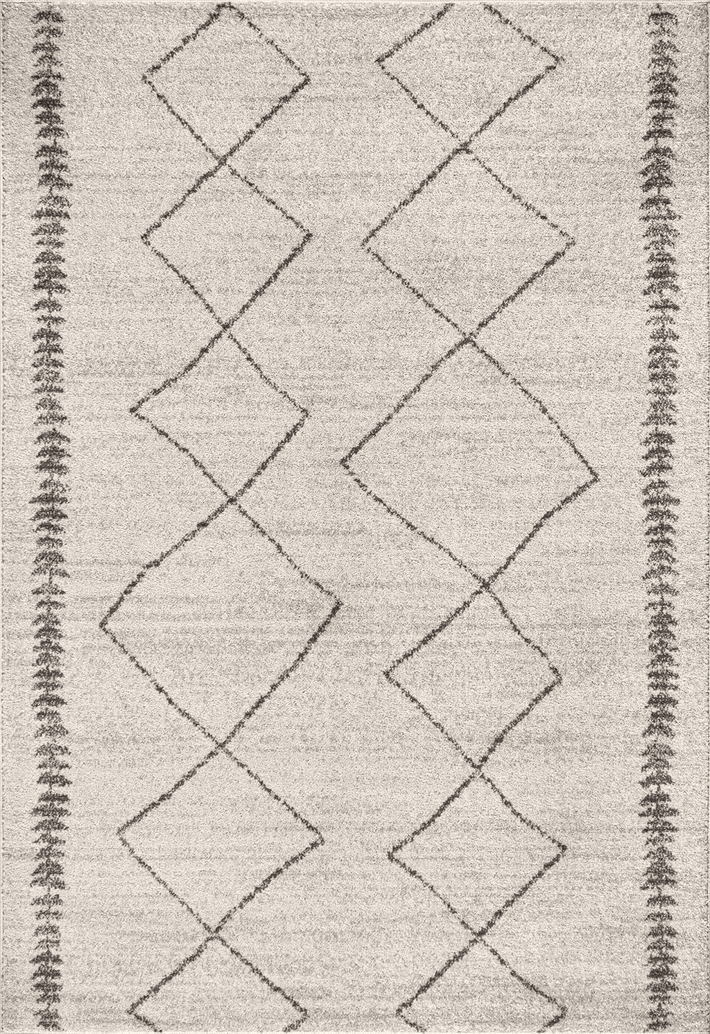 JONATHAN Y MOH203B-4 Zaina Moroccan Beni Souk Indoor Farmhouse Area-Rug Bohemian Minimalistic Geometric Easy-Cleaning Bedroom Kitchen Living Room Non Shedding, 4 X 6, Cream,Gray