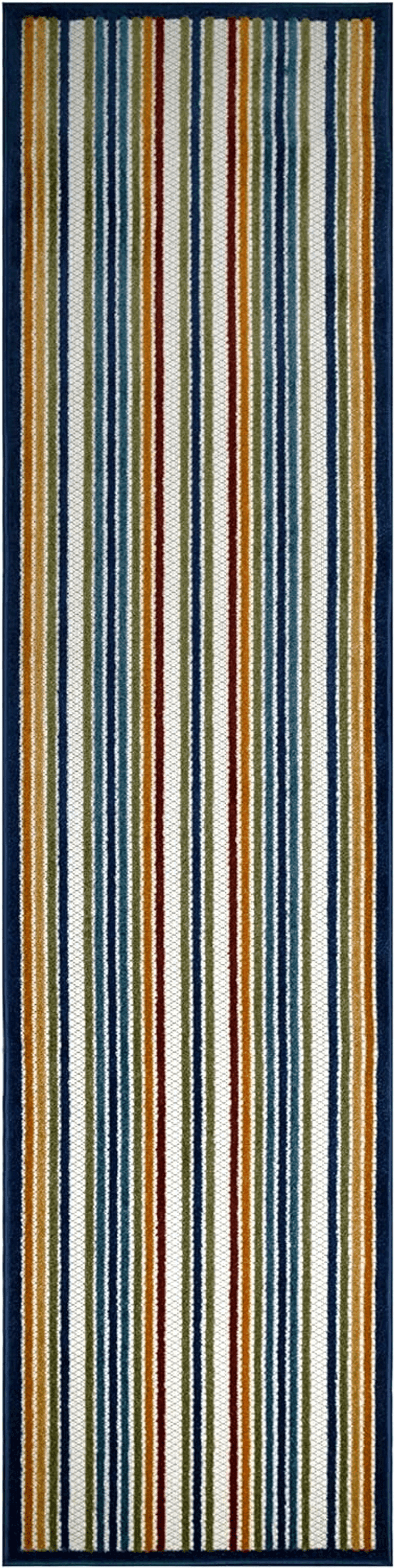 Outdoor Multicolor Leick Home 595165 Talipot Runner Palm Indoor Outdoor Area Rug Runner 2'x8'