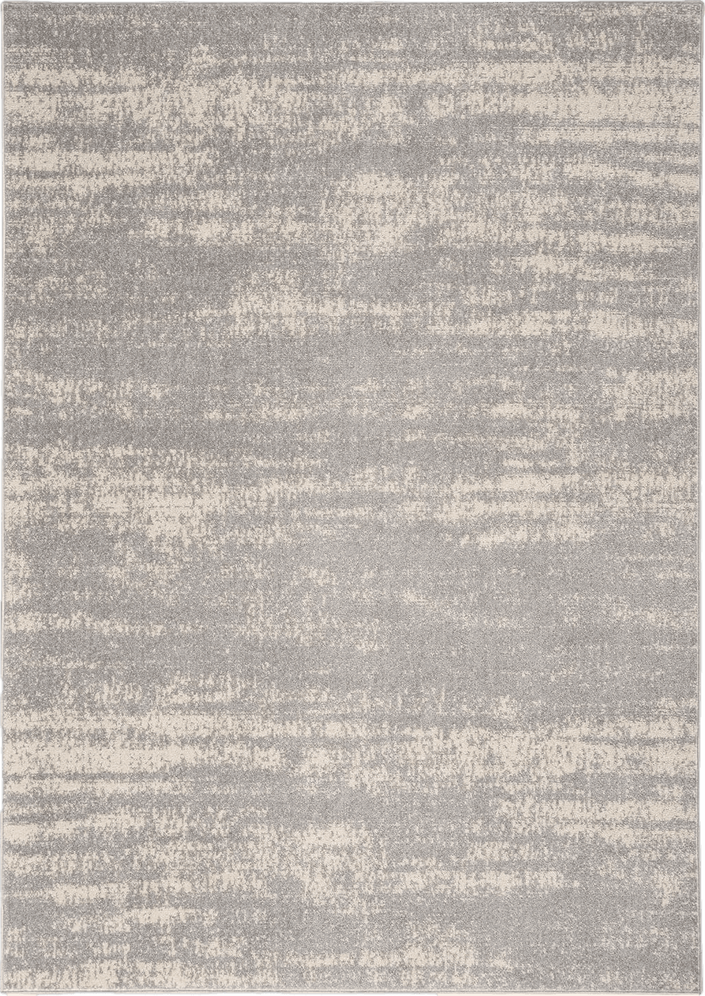 Nourison Essentials Indoor/Outdoor Solid Abstract Grey/Beige 5' x 7' Area Rug, Easy Cleaning, Non Shedding, Bed Room, Living Room, Dining Room, Backyard, Deck, Patio (5x7)