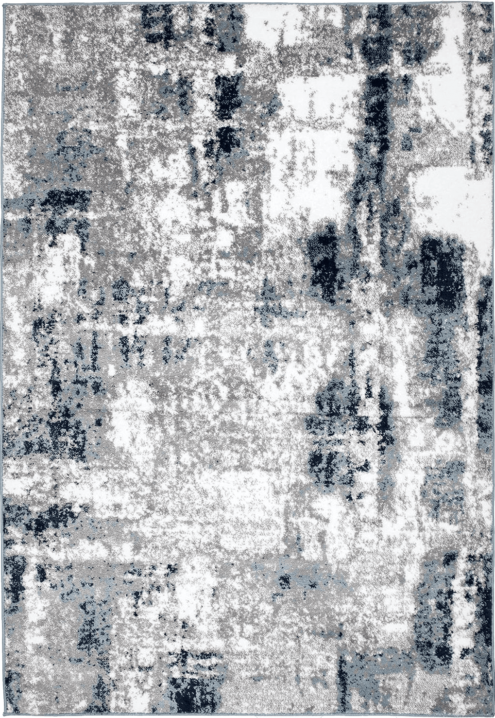 Rugshop Contemporary Abstract Distressed Area Rug 5' x 7' Blue