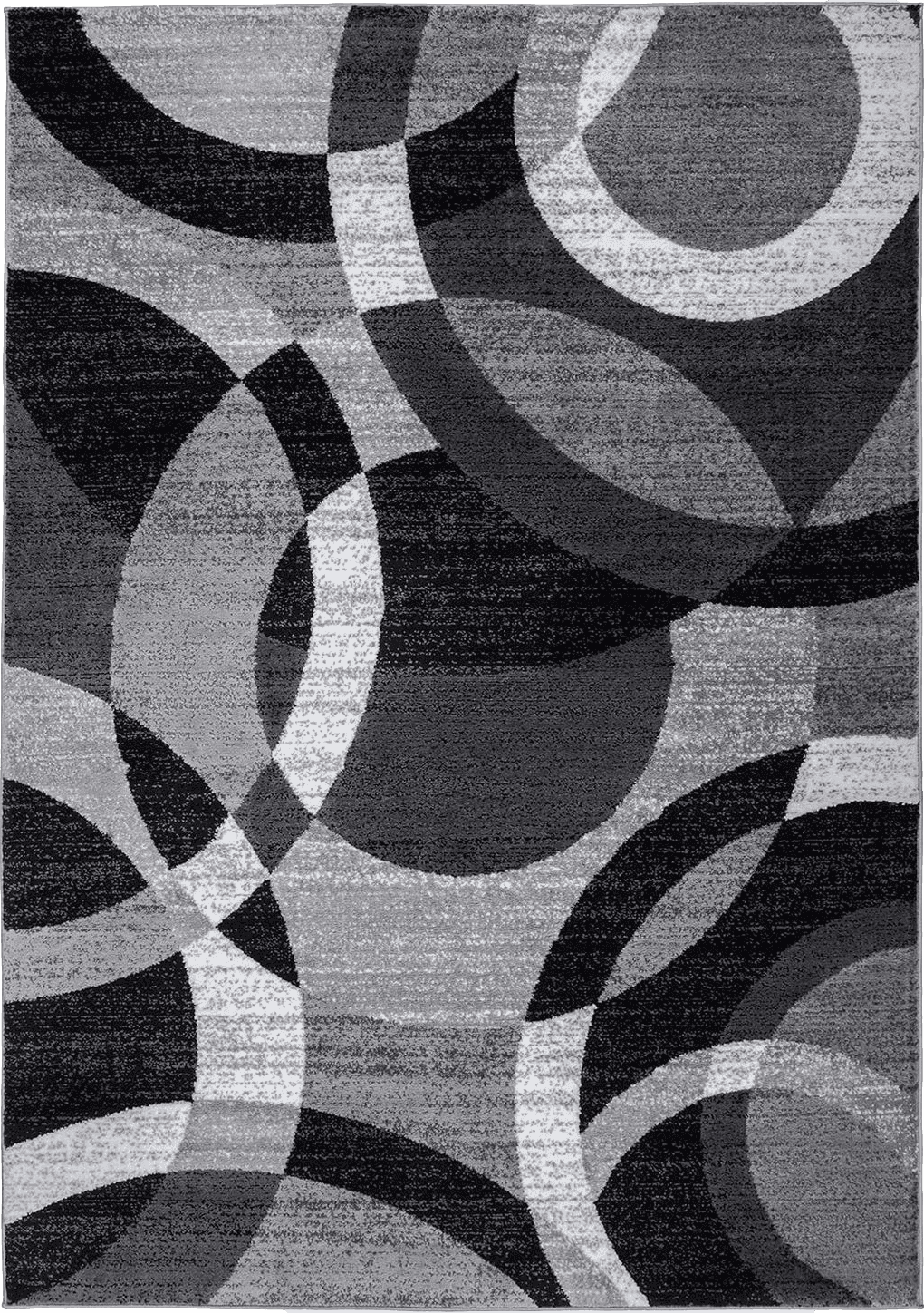 Rugshop Contemporary Abstract Circles Perfect for high Traffic Areas of Your Living Room,Bedroom,Home Office,Kitchen Easy Cleaning Area Rug 6'6" x 9' Gray