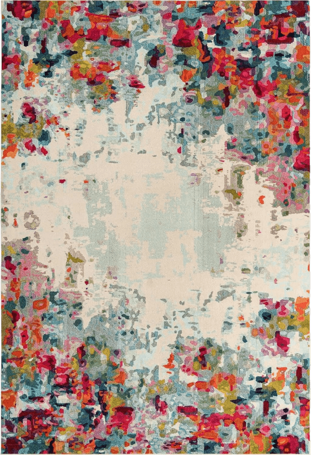 Unique Loom Chromatic Collection Modern Colorful & Vibrant Abstract Area Rug for Any Home Décor 10' 0 x 14' 0 Rectangular, Multi/Beige