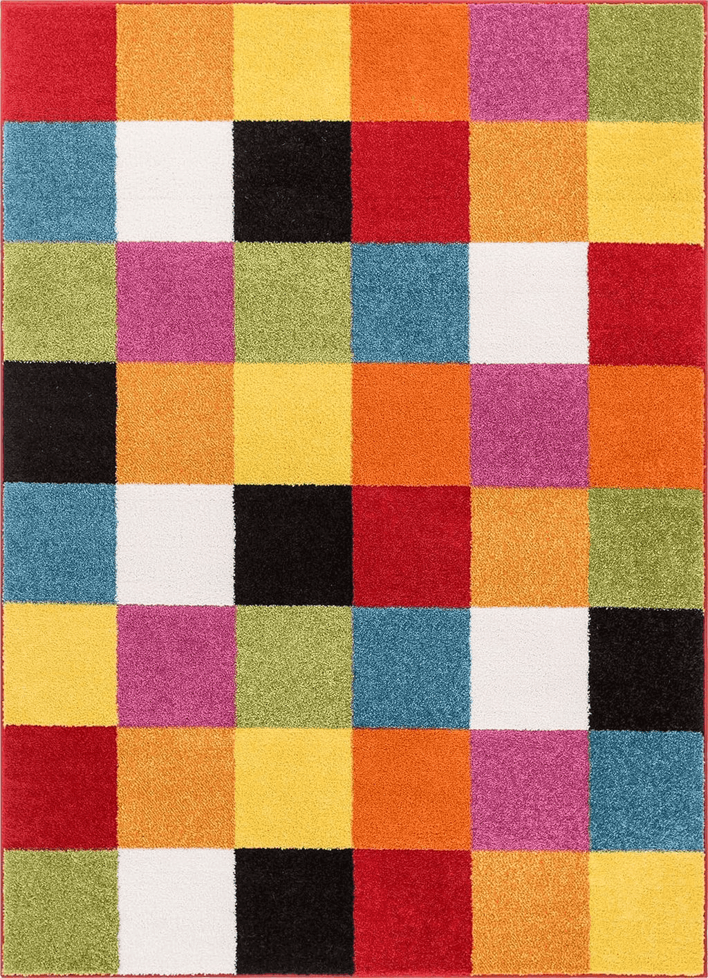 Well Woven Modern Rug Squares Multi Geometric Accent Area Rug (3'3" x 5') Entry Way Bright Kids Room Kitchn Bedroom Carpet Bathroom Soft Durable Area Rug