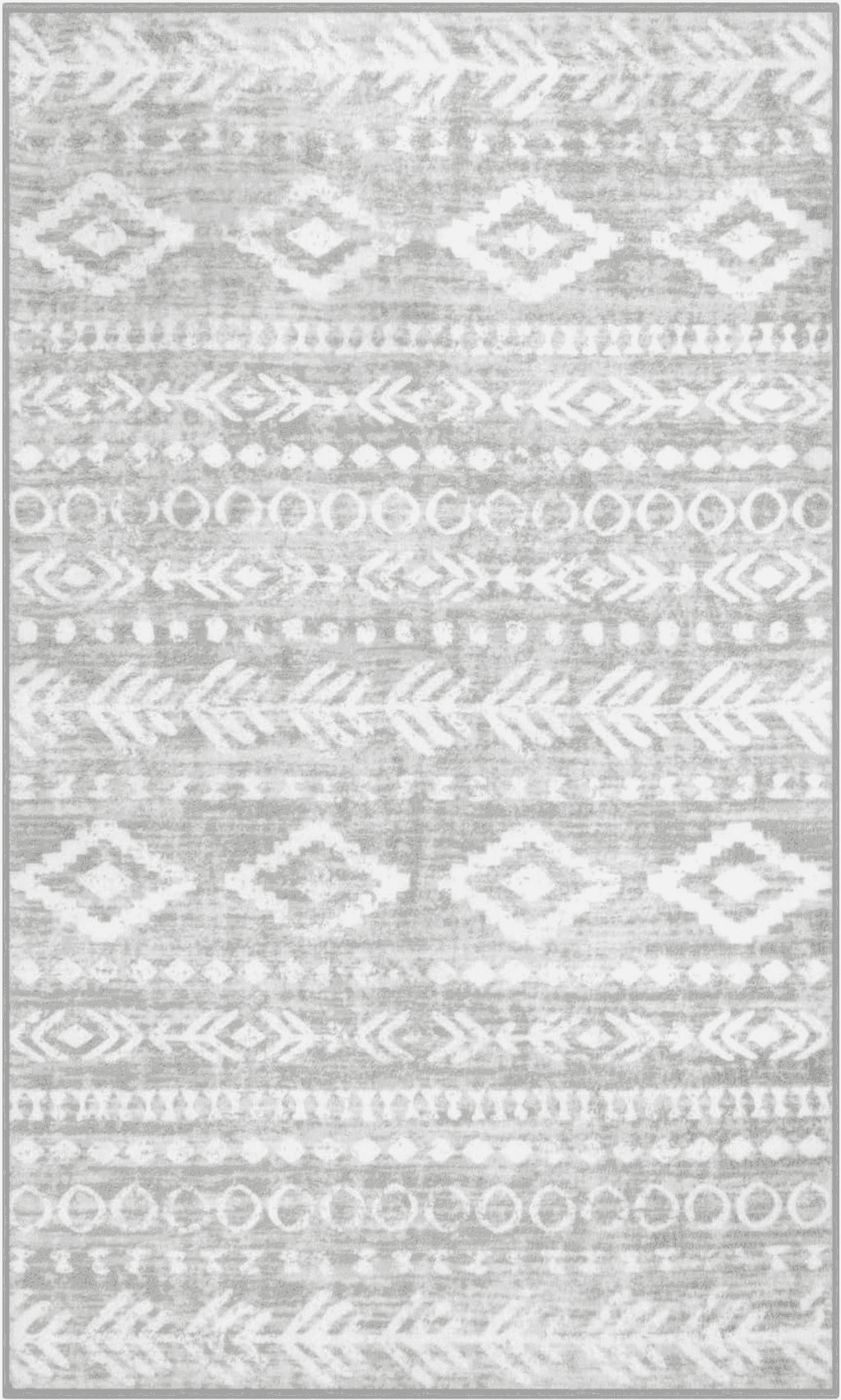 Lahome Farmhouse Moroccan Area Rug, Washable 3x5 Bedroom Rug Non Slip Soft Non-Shedding Entryway Rubber Backing Throw Rugs, Rustic Tribal Grey Entry Playroom Office Decor Floor Carpet