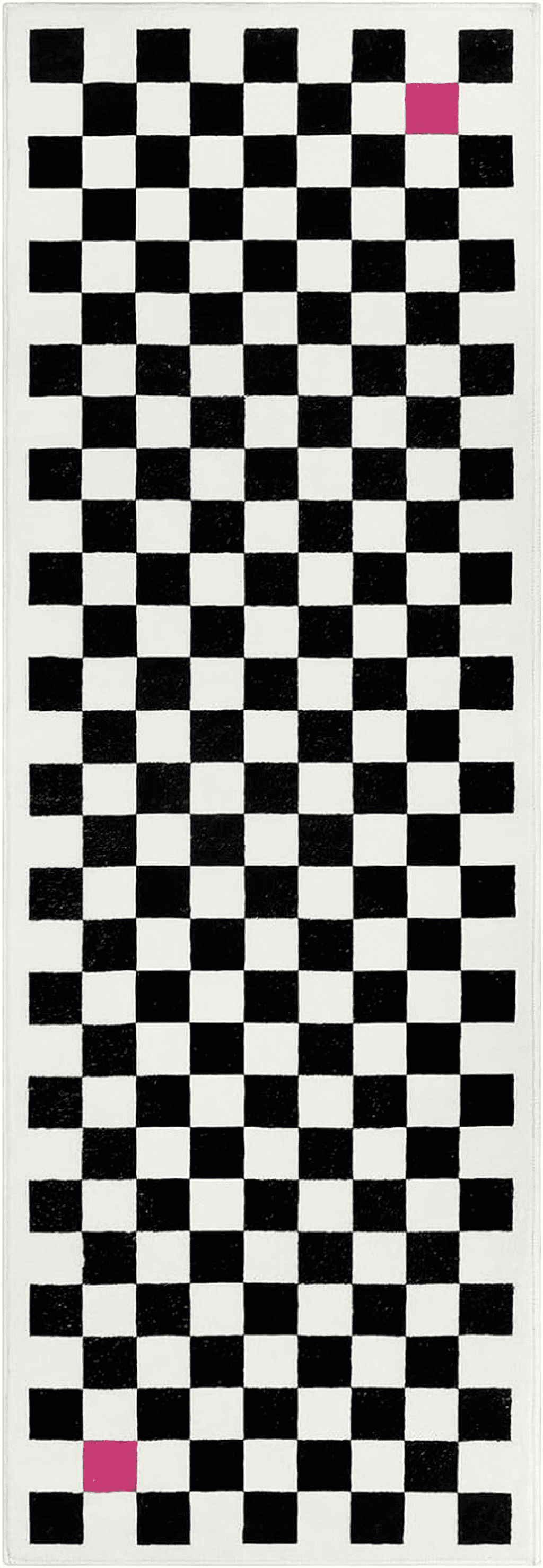 Checkered All Runners Wonnitar Modern Checkered 2x6 Runner Rug for Hallway,Washable Black and White Kitchen Rug Runner Geometric Bathroom Runner,Non-Slip Checkerboard Carpet Runner for Entryway Bedroom Doorway