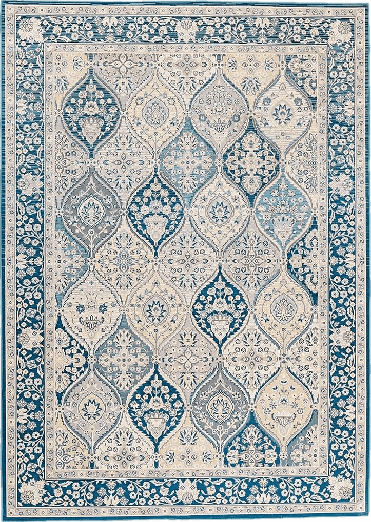 INGEROOM Area Rug 2x3 Boho Area Rug Machine Washable Area Rug Door Mat Vintage Indoor Entrance Flodable Thin Rug with Non Slip Backing for Living Room Bedroom Bathroom Kitchen 2x3 Ares Rugs, Blue