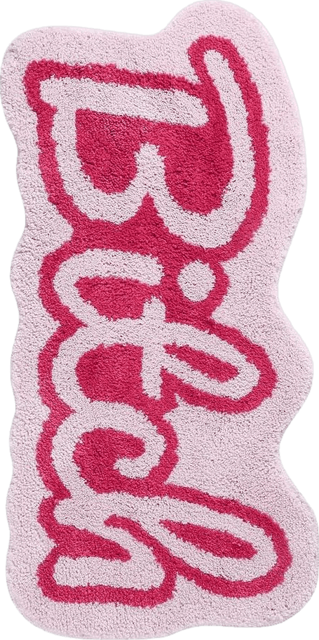 Tufted Carmoion Funny Cute Rugs for Bedroom Bathroom Dorm Kitchen Non Slip Rubber Backed Machine Washable,Funky Cool Rugs Colorful Fluffy Shaggy Bedside Accent Rug 35"x18"(Pink)