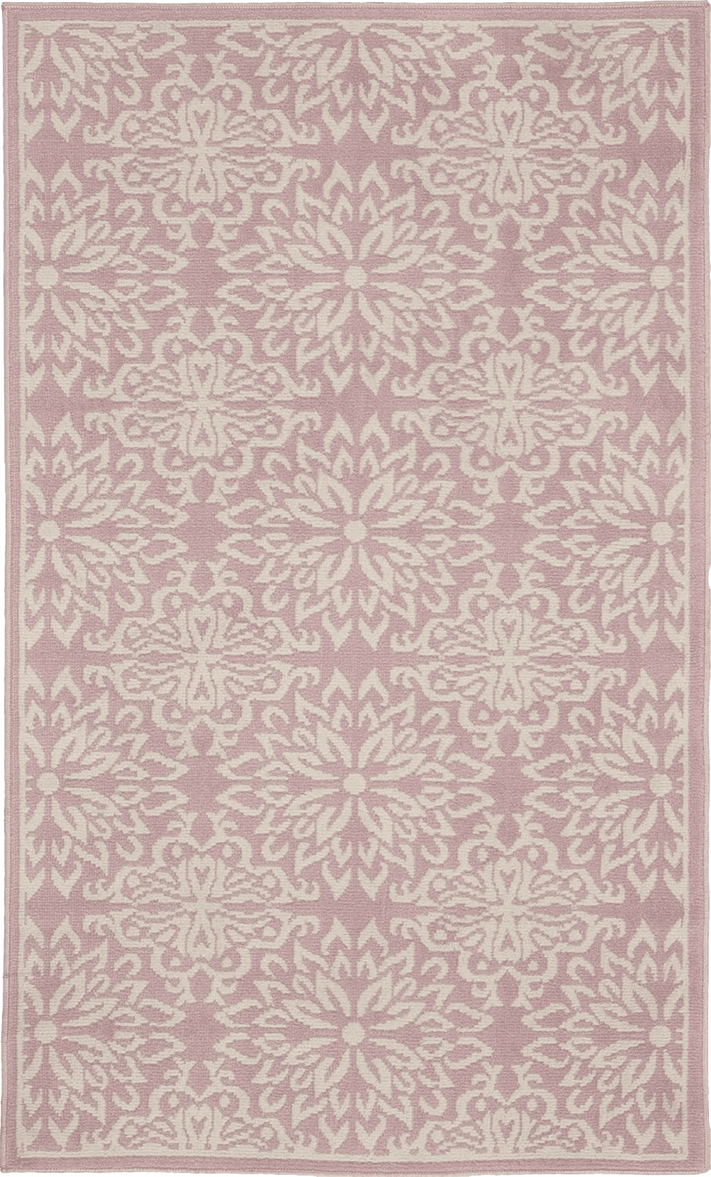 Geometric Pink Nourison Jubilant Floral Ivory/Pink 3' x 5' Area -Rug, Easy -Cleaning, Non Shedding, Bed Room, Living Room, Dining Room, Kitchen (3x5)