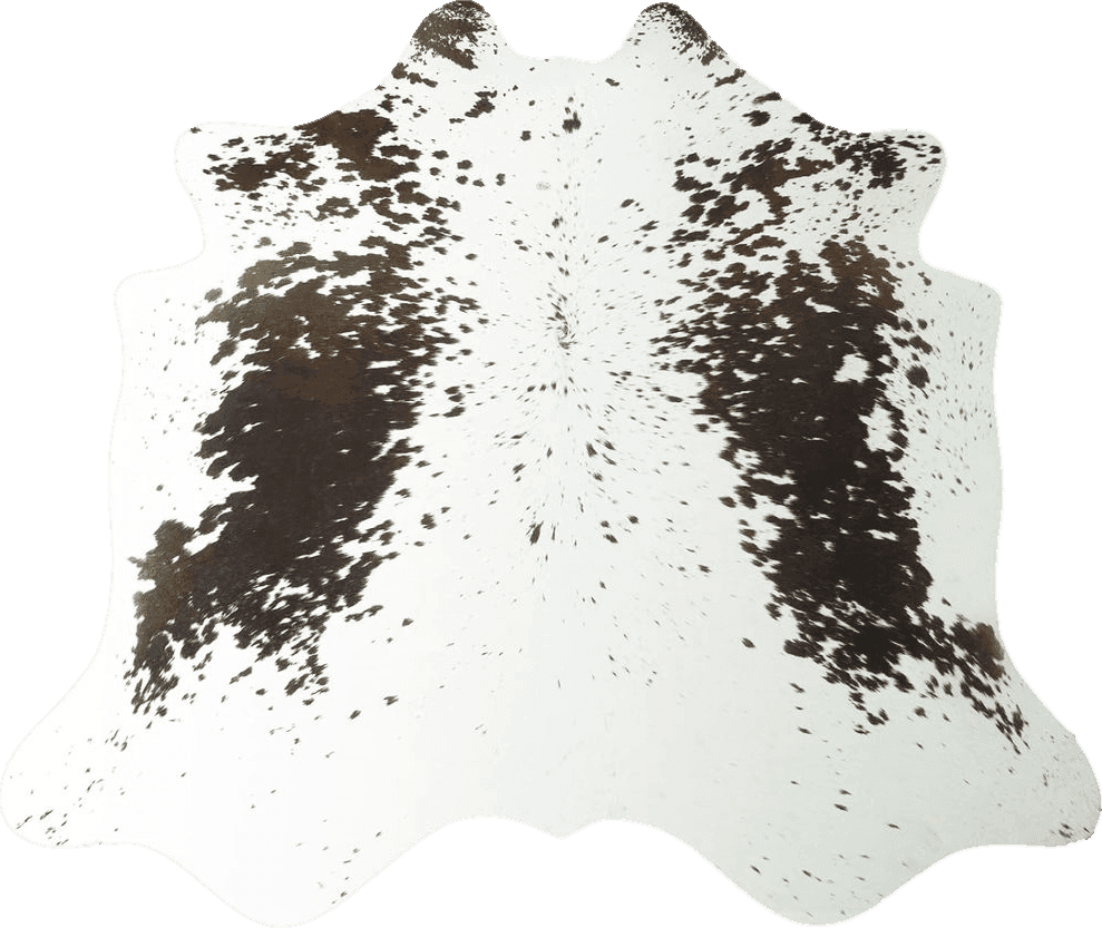 Cowhide White B BENRON Modern Cowhide Rug Faux Cow Rug for Living Room 4.6x5.2ft Animal Rug White and Brown Cow Hide Rug Large Cow Print Rug Non Slip Area Rug Industry Style Western Rugs