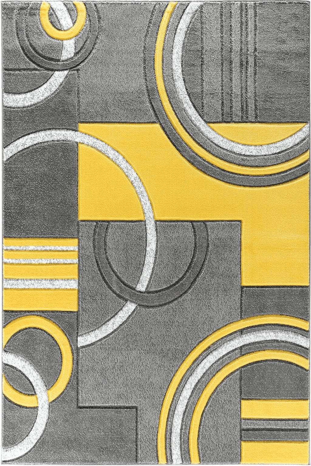 Area Yellow GLORY RUGS Area Rug Modern Soft Hand Carved Contemporary Floor Carpet with Premium Fluffy Texture for Indoor Living Dining Room and Bedroom Area (5x7, Yellow)