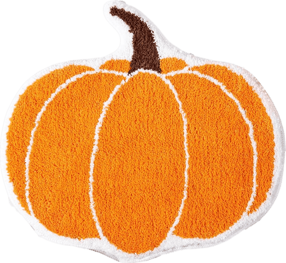 TRUEDAYS Thanksgiving Orange Pumpkin Bath Mat for Bathroom Decor, Cute Pumpkin Decor Orange Yellow Bathroom Rug Non Slip Cartoon Bath Rug Bathroom Mat Plush Shower Rugs Washable