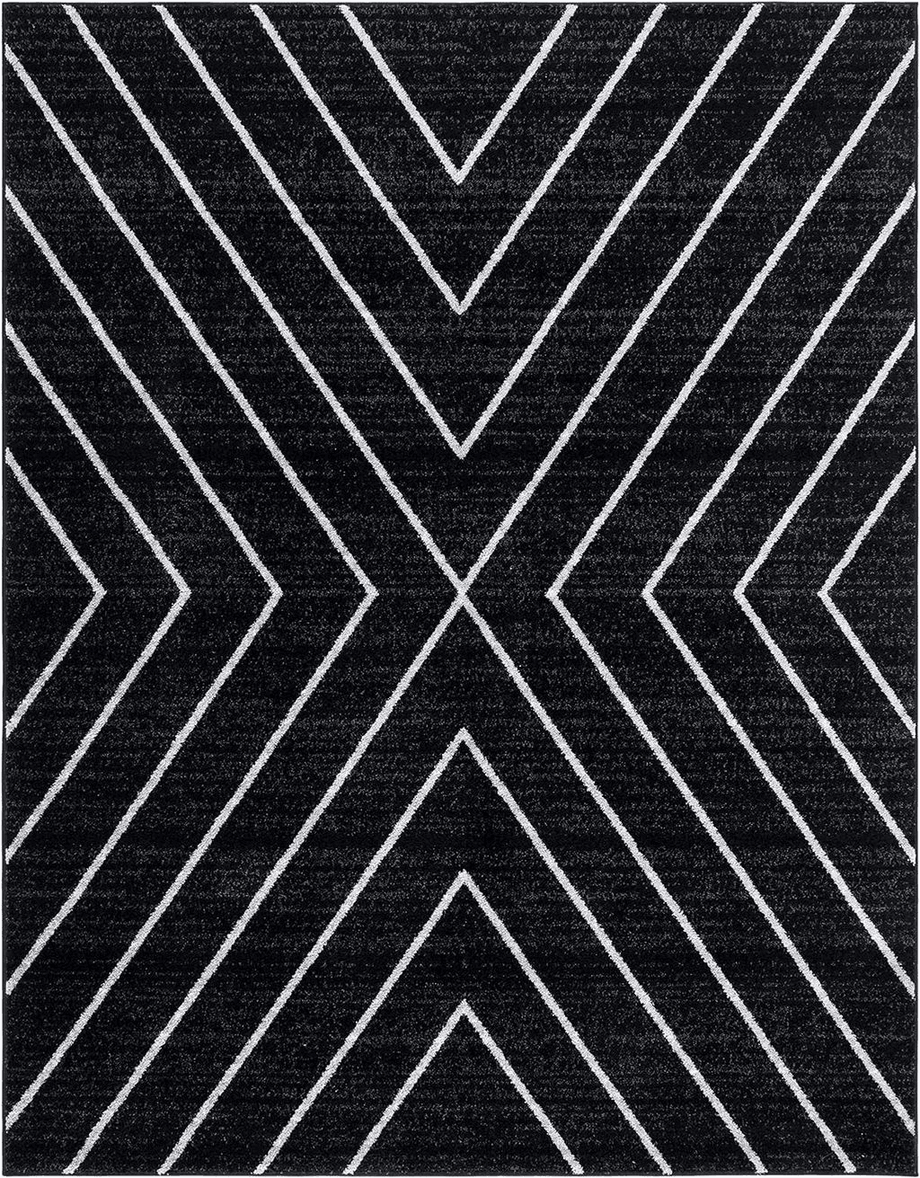 SAFAVIEH Adirondack Collection Area Rug - 8' x 10', Black & Light Grey, Modern Geometric Design, Non-Shedding & Easy Care, Ideal for High Traffic Areas in Living Room, Bedroom (ADR251F)