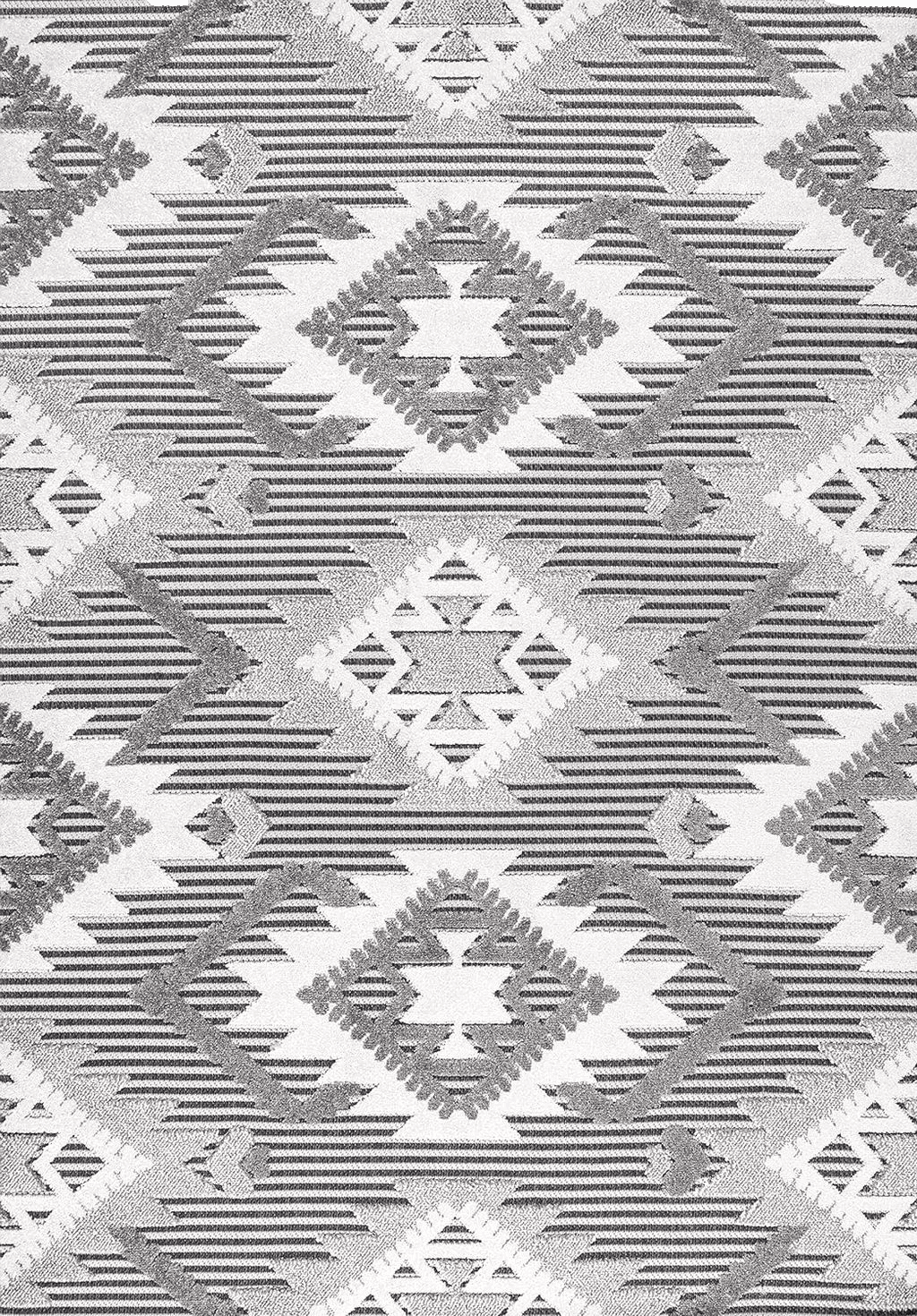 Area White 8x10 JONATHAN Y SBH107B-8 Sumak High-Low Pile Neutral Diamond Kilim Indoor Outdoor Area-Rug Bohemian Geometric Easy-Cleaning Bedroom Kitchen Backyard Patio Non Shedding, 8 ft x 10 ft, Gray/White/Black