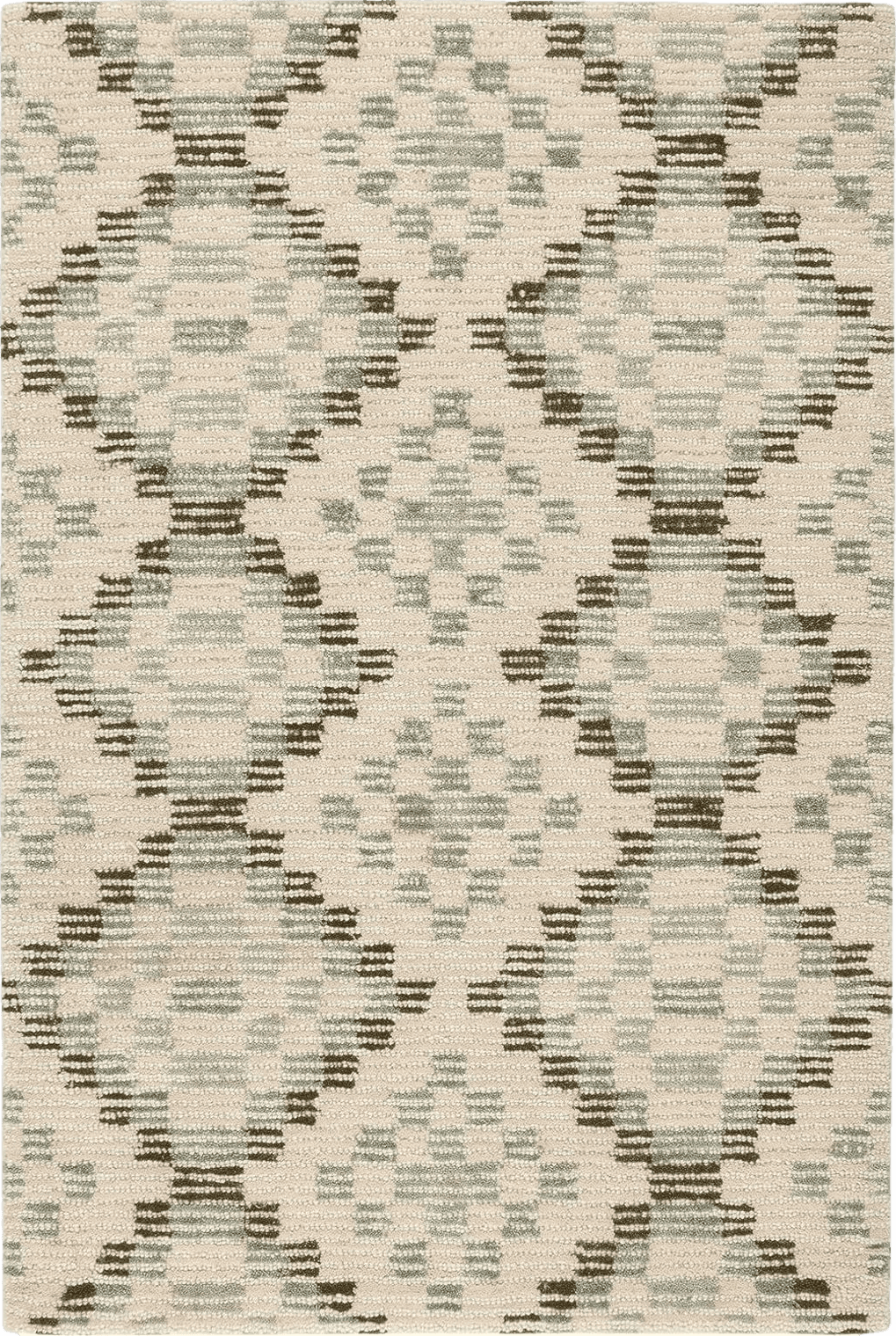 Dash & Albert Diamond Cove Hand Tufted Wool Rug, 8 X 10 Feet, Green/Sky Blue Geometric Pattern