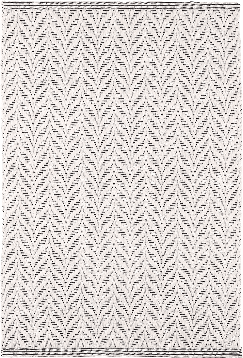 Dash and Albert Kingsley Handwoven Indoor/Outdoor Rug, Runner-2.5 X 8 Feet, Ivory/Blue Geometric Pattern