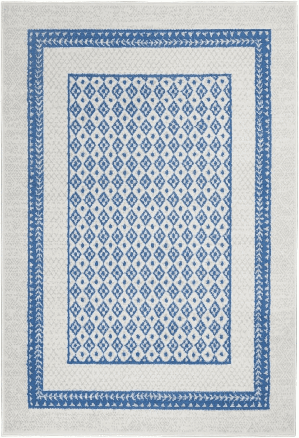 Geometric Blue HomeRoots 5' X 7' Navy Blue Geometric Dhurrie Area Rug