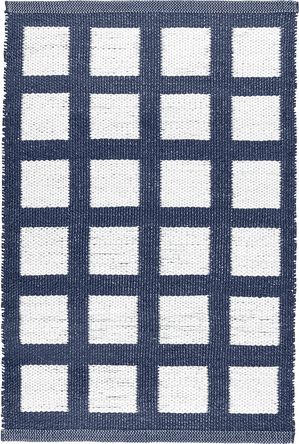 Dash and Albert Paver Navy Handwoven Indoor/Outdoor Rug, 2 X 3 Feet, White/Blue Geometric Pattern