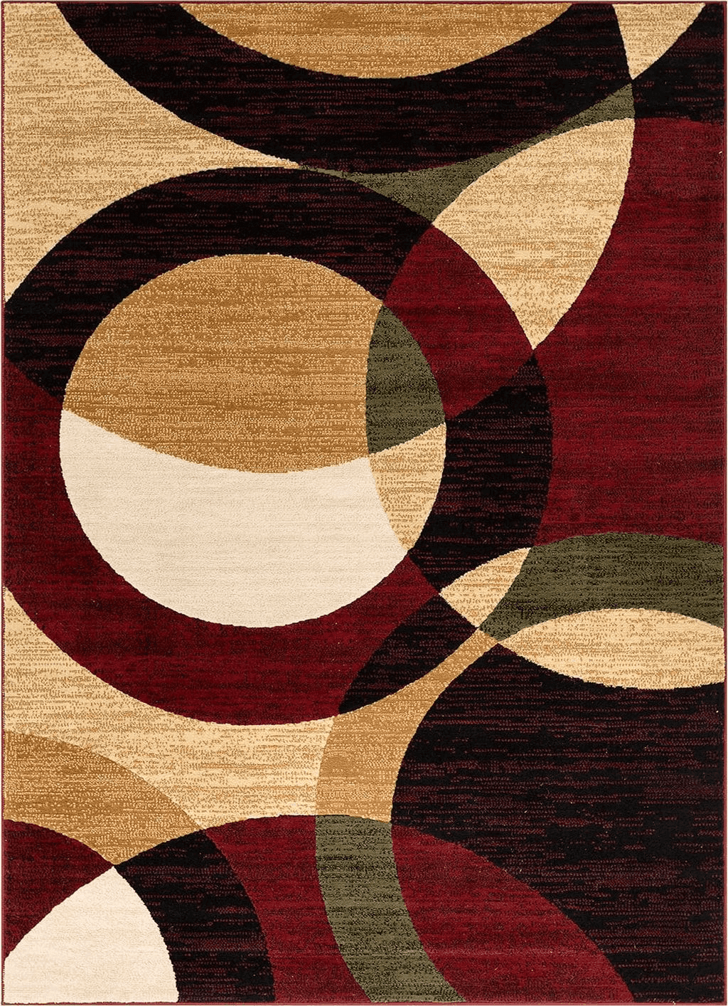 Geometric Red Well Woven Dulcet Bingo Red Modern Geometric (5'3" x 7'3") Area Rug