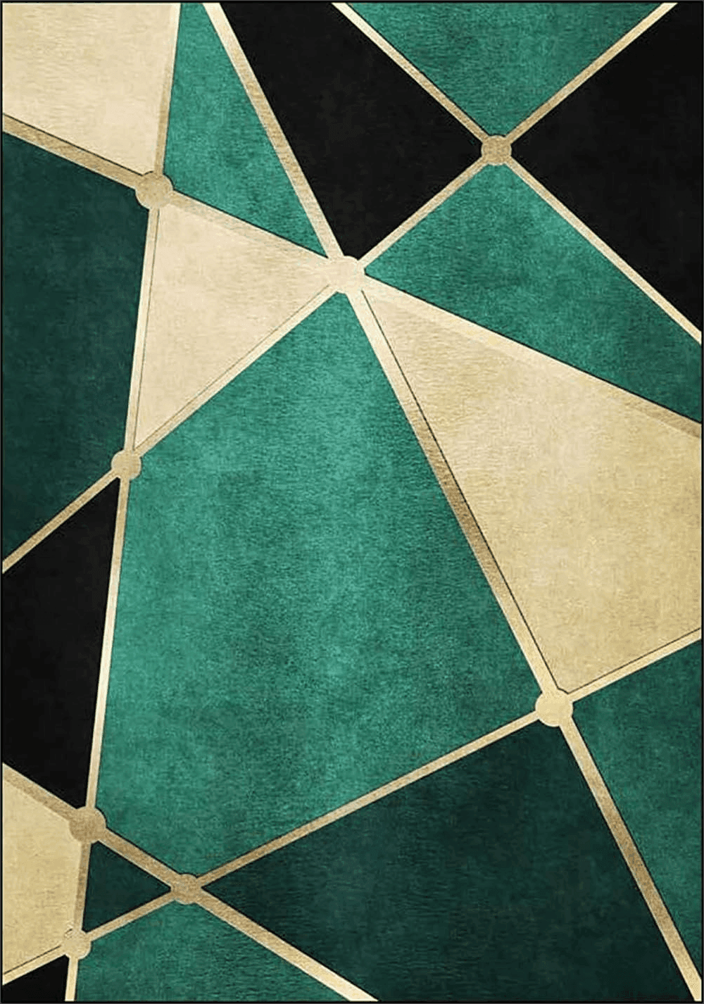 Geometric Green CALLNA Emerald Green Marble Irregular Texture Area Rug, Abstract Black Gold Geometric Lines Machine Washable Indoor Rugs, Indoor Non-Slip Rug, for Room Sofa Living Room Mat Bedroom Home Decor-3' x 5'