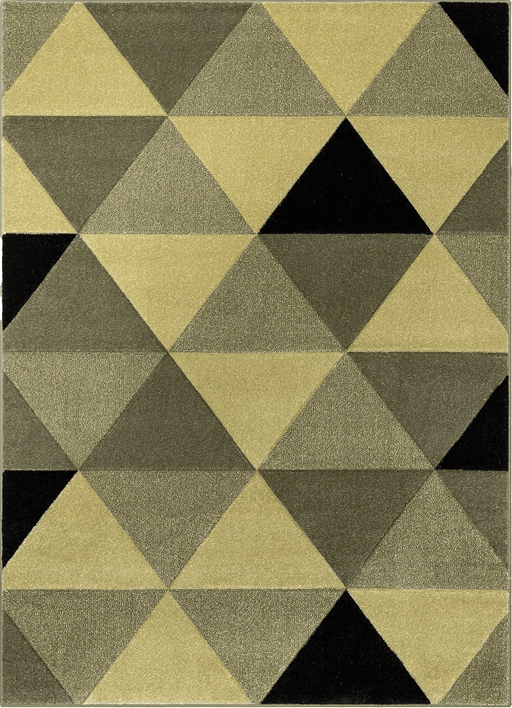 Well Woven Reita Green & Black Modern Geometric Triangle Boxes Beveled Pattern Area Rug 5x7 (5'3" x 7'3")