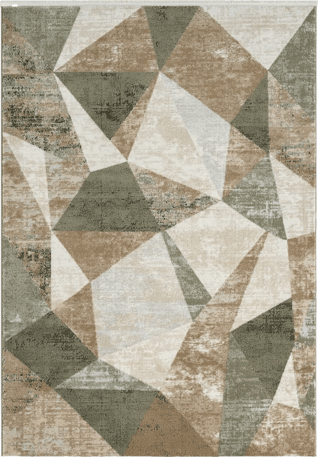 Abani Savoy Collection Area Rug - Green and Cream Geometric Design - 4'x6' - Easy to Clean - Durable for Kids and Pets - Non-Shedding - Medium Pile - Soft Feel - for Living Room, Bedroom, and Office