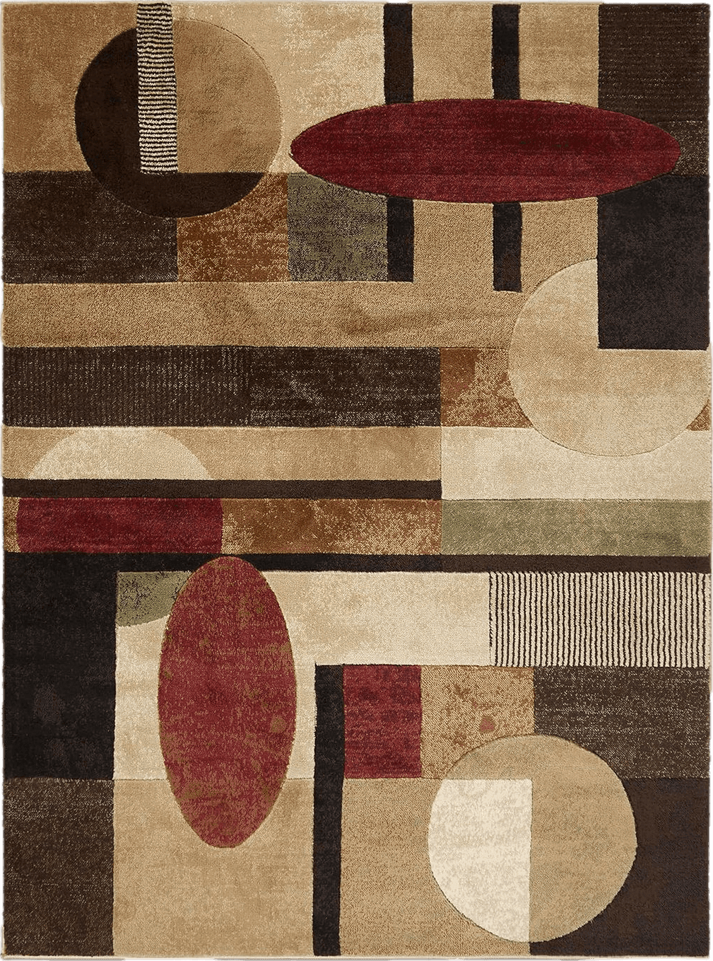 Home Dynamix Tribeca Jasmine Modern Area Rug, Abstract Brown/Green 7'10"x10'6"