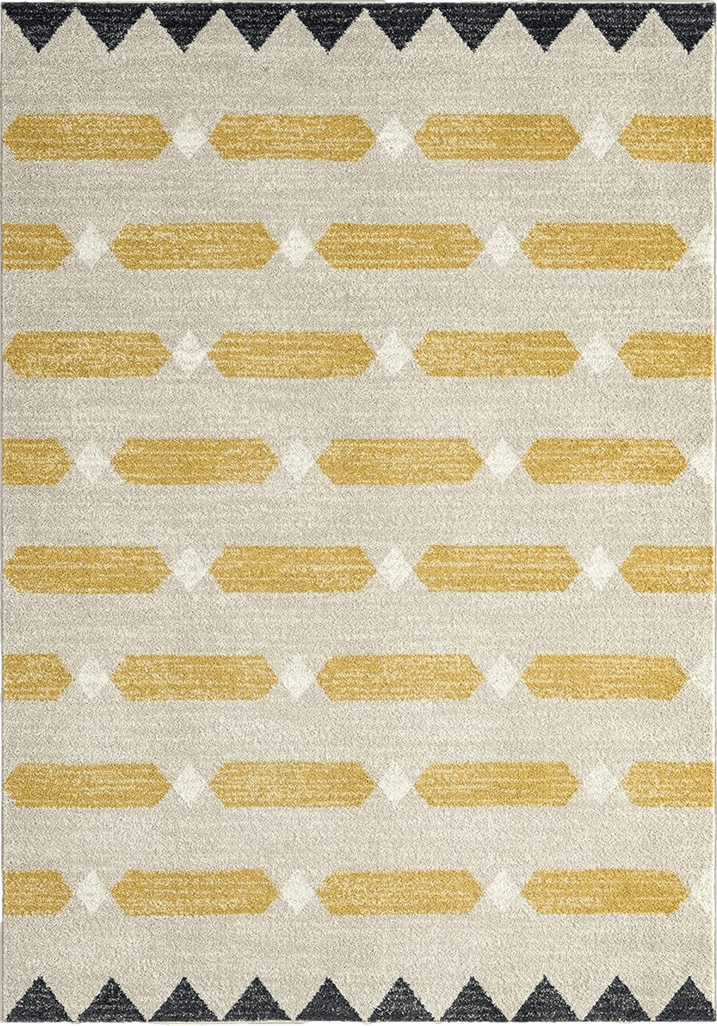 Abani Contemporary Transitional Area Rug - Non-Shed Yellow & Cream 6' x 9' Living Room Rug Rugs