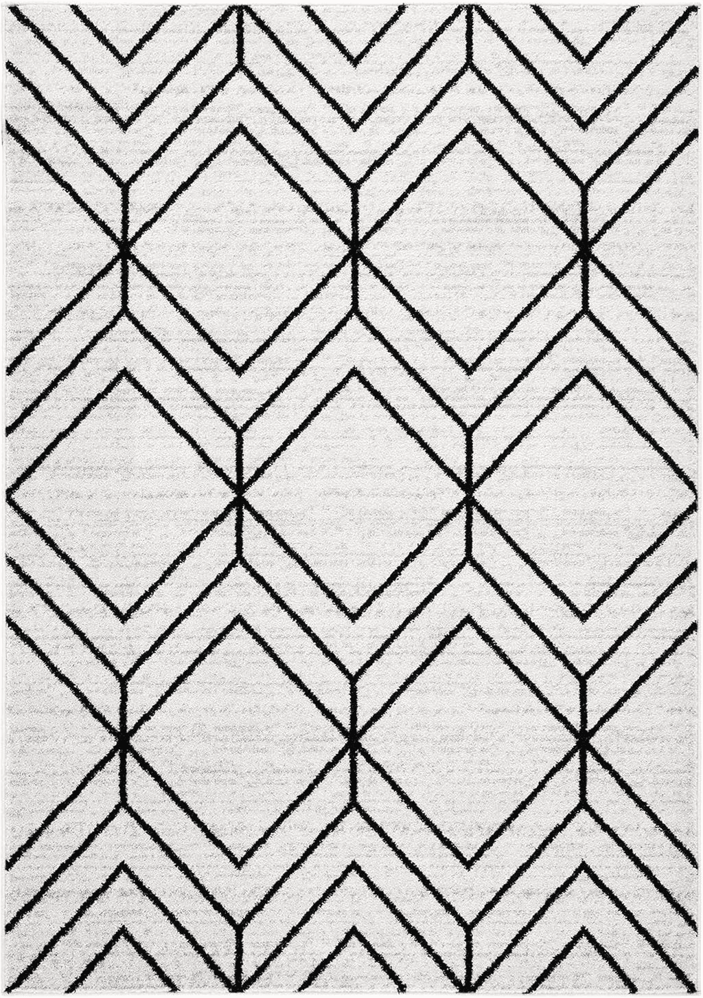 Safavieh Adirondack Collection Area Rug - 6' x 9', Light Grey & Black, Modern Geometric Design, Non-Shedding & Easy Care, Ideal for High Traffic Areas in Living Room, Bedroom (ADR241F)