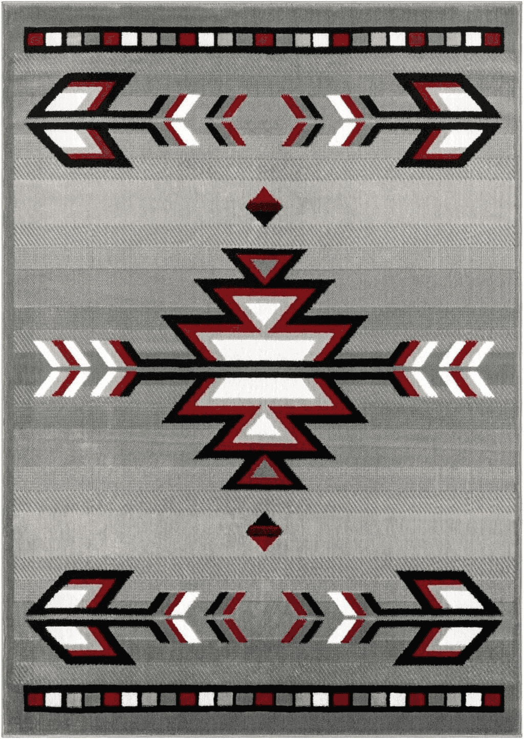 Home Dynamix Premium Sagrada Southwestern Geometric Area Rug, Grey/Red, 5'2"x7'4"