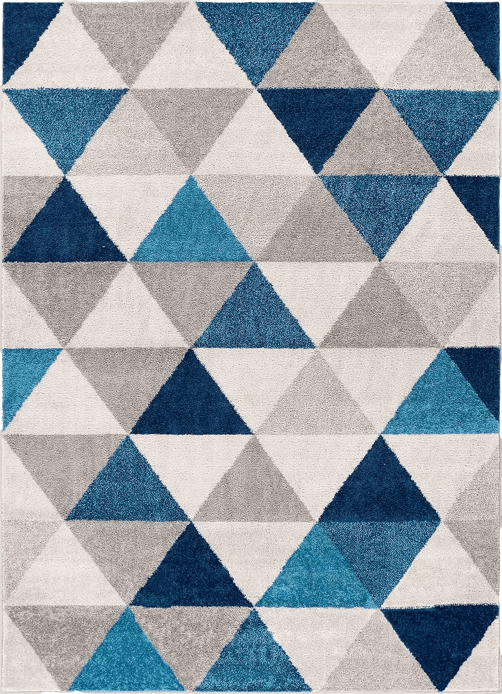 Well Woven Isometry Blue & Grey Modern Geometric Triangle Pattern Area Rug 7'10" x 9'10" Soft Shed Free Easy to Clean Stain Resistant