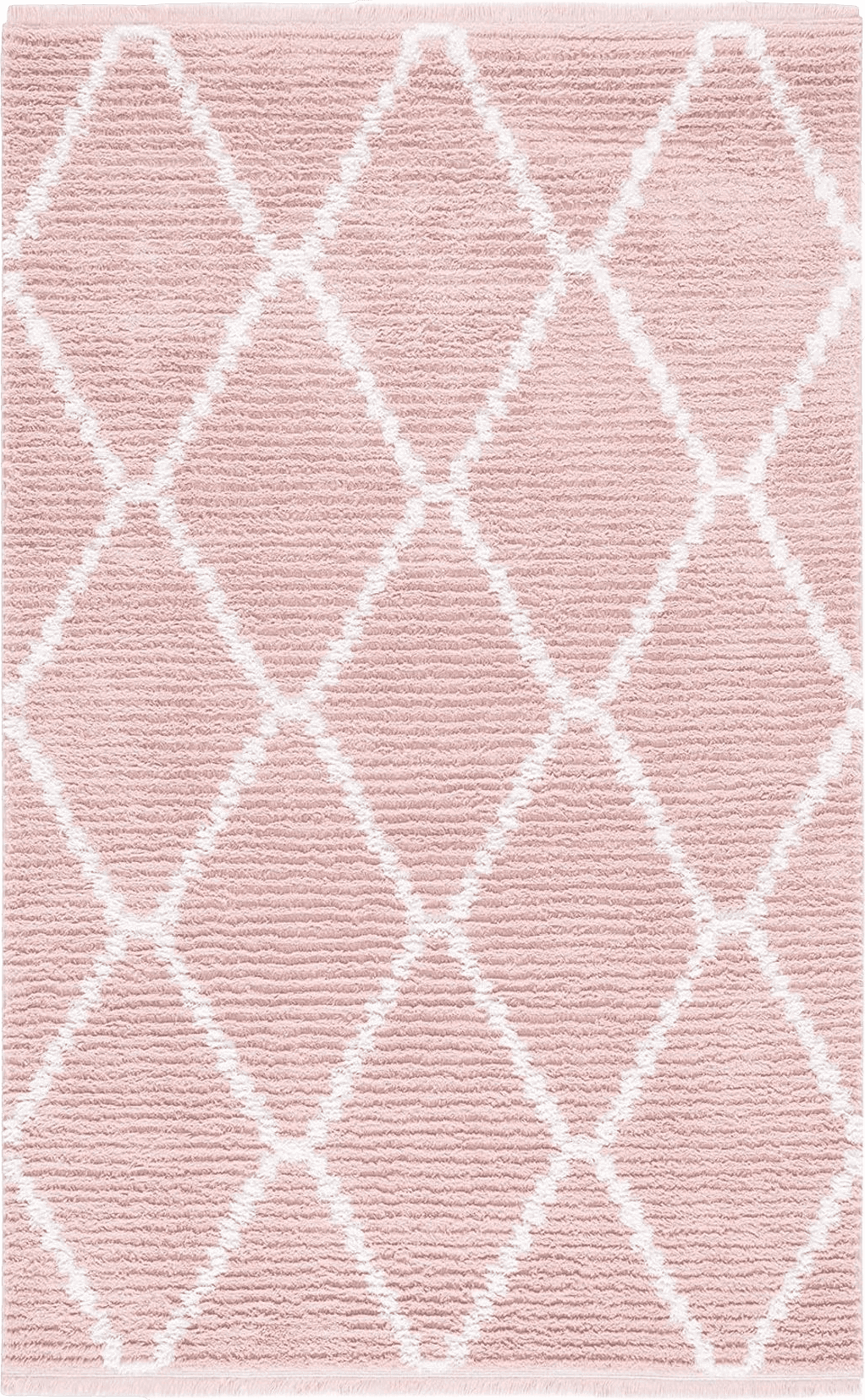 Geometric Pink Safavieh Augustine Collection Accent Rug - 4' x 6', Pink & Ivory, Moroccan Boho Trellis Fringe Design, Non-Shedding & Easy Care, Ideal for High Traffic Areas in Foyer, Living Room, Bedroom (AGT829U)