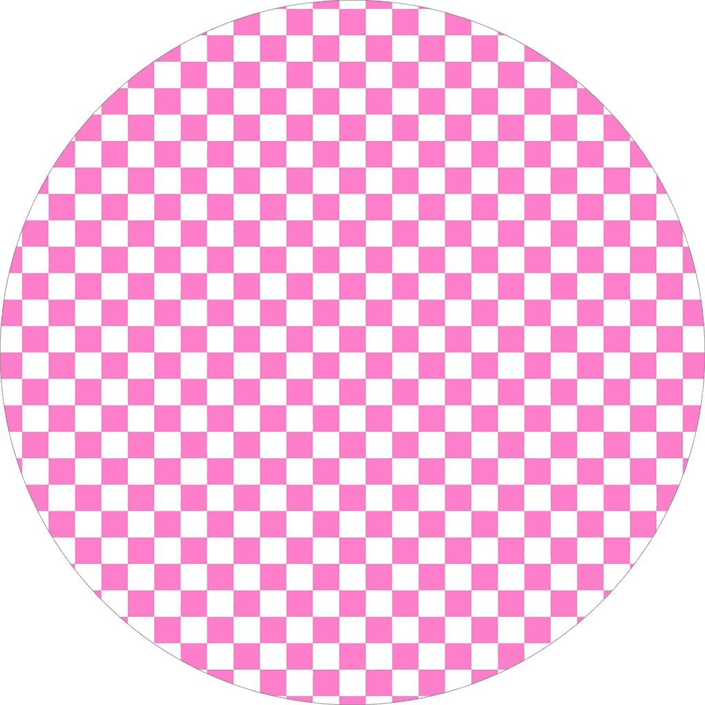 Area White All Rounds/Square Full Size Round Checkers Area Rug, 3.3ft, Pink and White Checkered Checkerboard Pattern Circular Carpets Modern Geometric Home Decor Non-Slip Play Mat for Living Room Kids Bedroom Playroom Rug