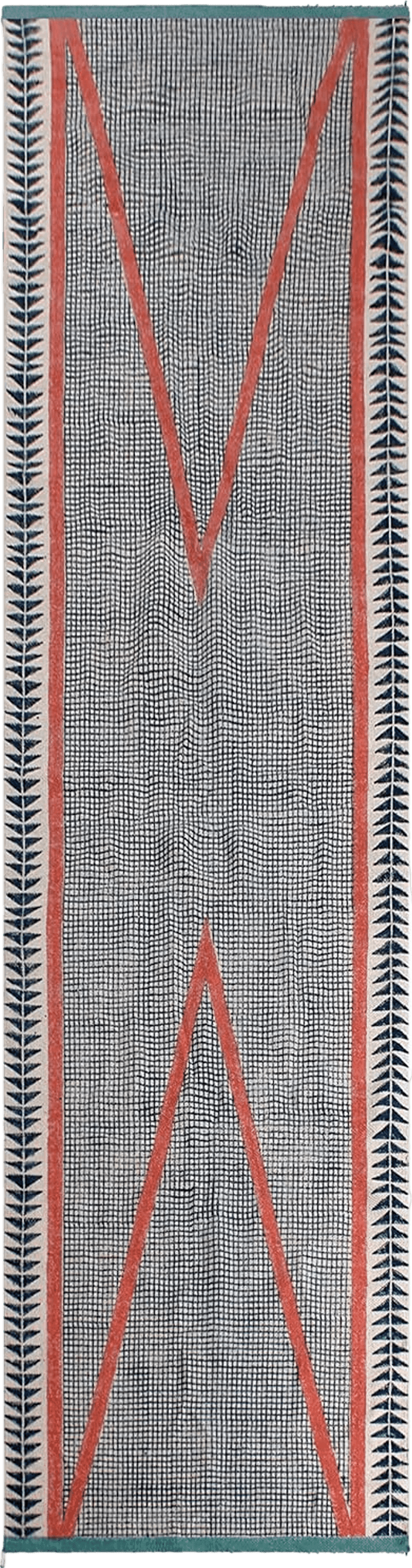 Outdoor All Rounds/Square CASAVANI Hand Block Printed Area Rug - 3x3 Feet Blue & Pink Pattarn Cotton Dhurrie Geometric Kilim Rug Indoor Outdoor Use Carpet Flatweave Rugs for Bedroom Bedside Custom Mat Dining Table Mat