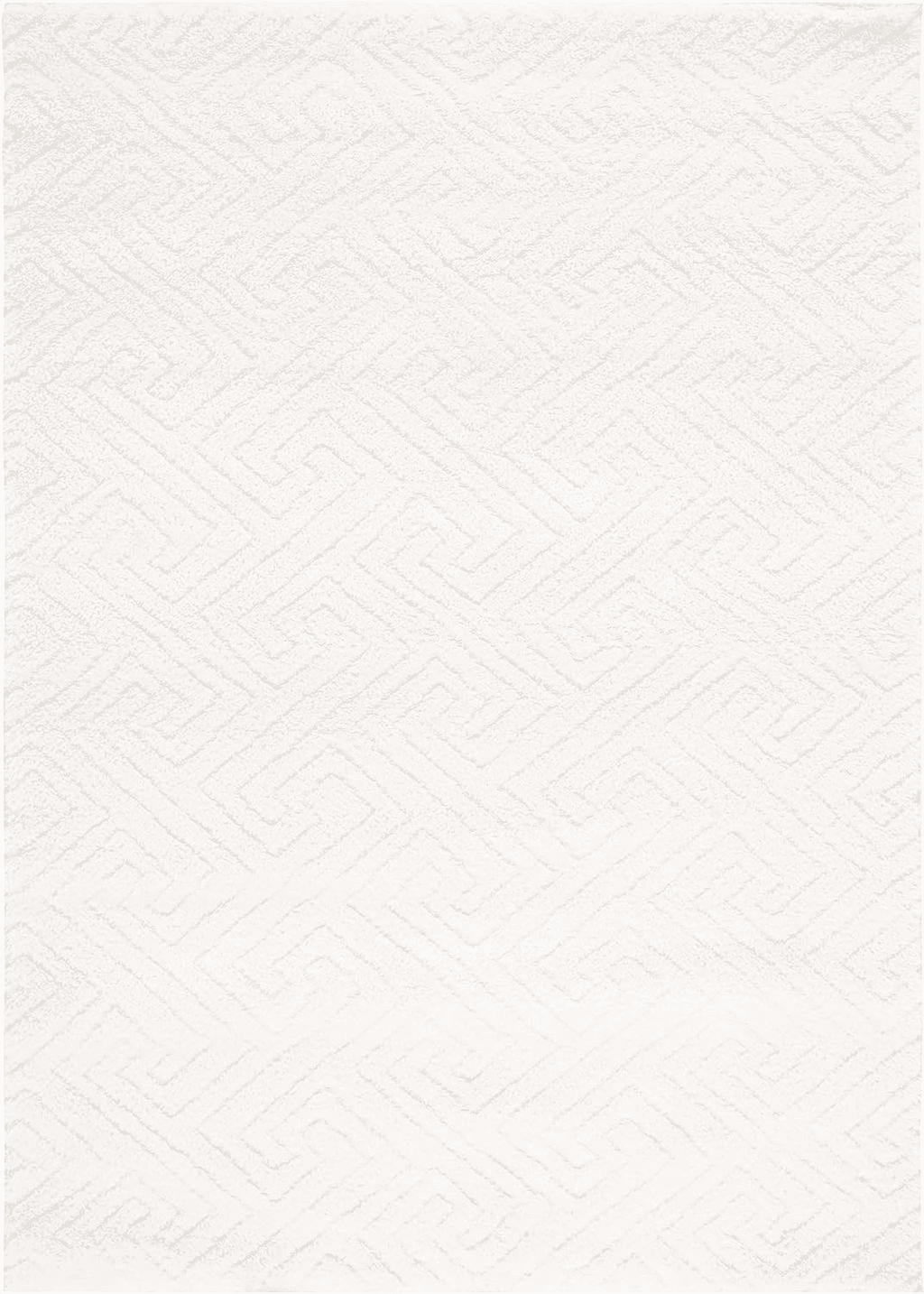 SAFAVIEH Tahoe Shag Collection Area Rug - 4' x 6', White, Geometric Design, 1.2-inch Thick Ideal for High Traffic Areas in Living Room, Bedroom, Dining (THO652A-4)