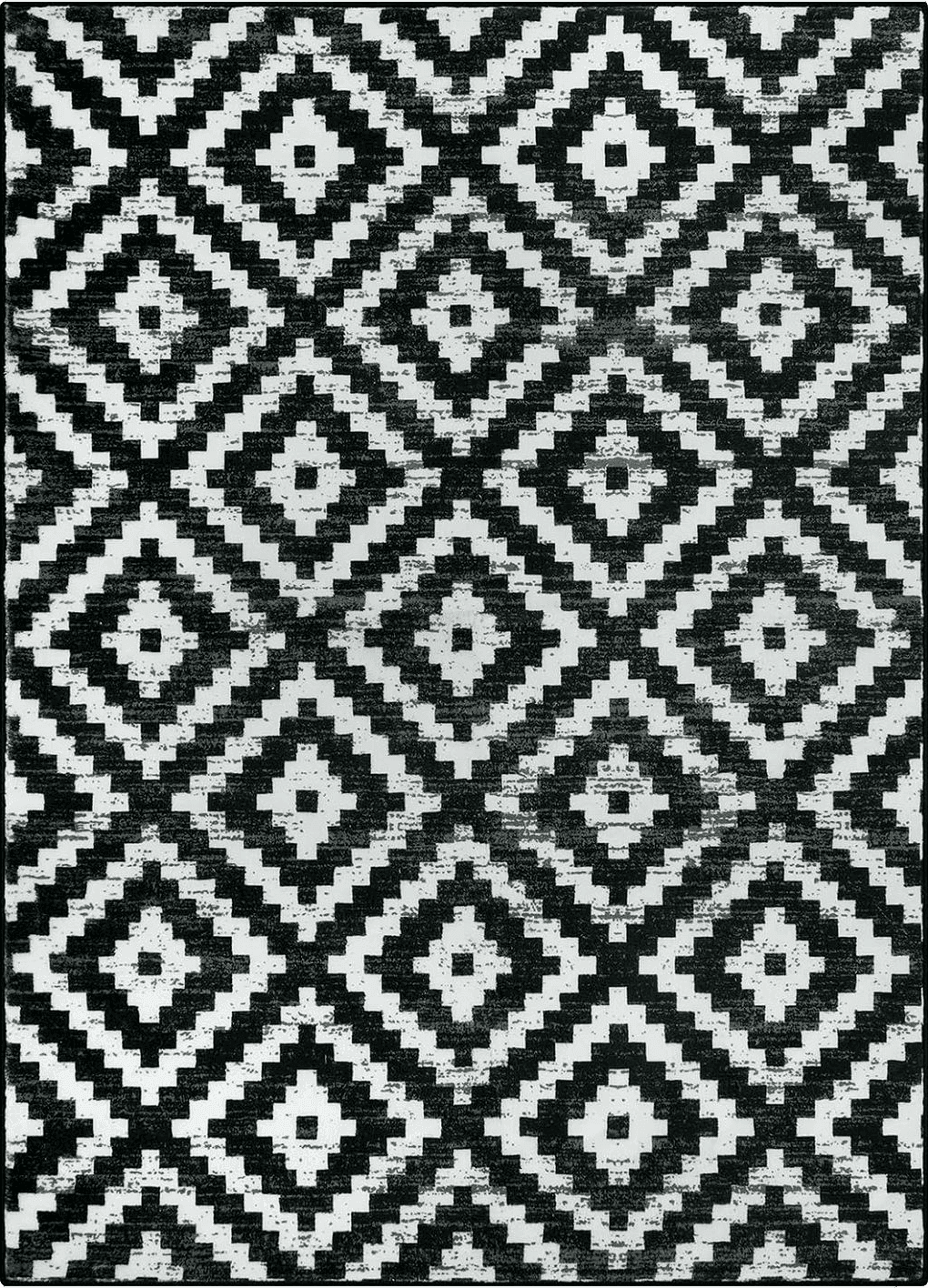 Lahome Moroccan Area Rug 5x7 Washable Rug Soft Non Slip Non Shedding Low Pile Printed Geometric Trellis Rugs for Indoor Bedroom Living Room Dining Room Playroom Carpet, Black and White