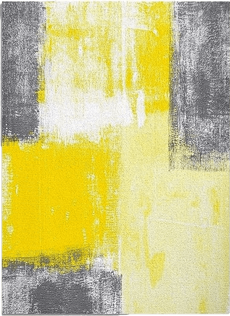 Geometric Yellow JIVATU Yellow Gray Watercolor Gradient Area Rug, Abstract Art Geometric Color Art Indoor Non-Slip Kids Rugs, for Room Sofa Living Room Mat Bedroom Home Decor Floor Mats 2 x 3ft